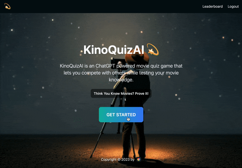 KinoQuizAI 프로젝트 앱 화면